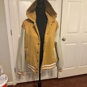 Women’s Varsity Jacket in Yellow and Cream